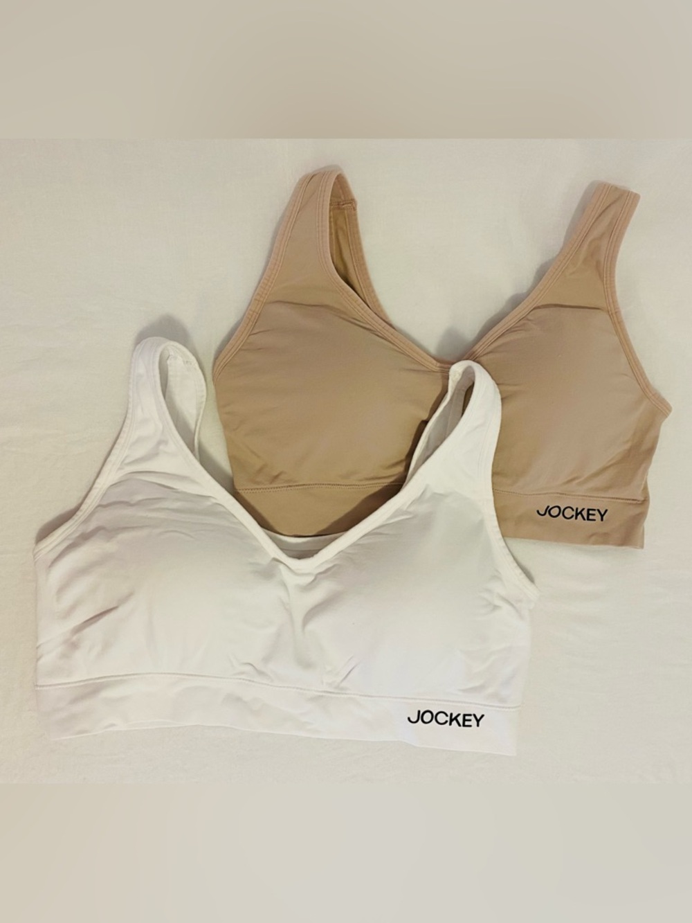 Jockey Seamless Wireless Bralettes in White & Nude